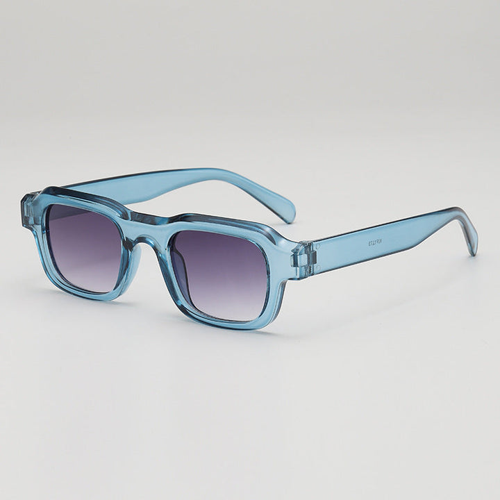 Classic men's square sunglasses with UV protection, black frame