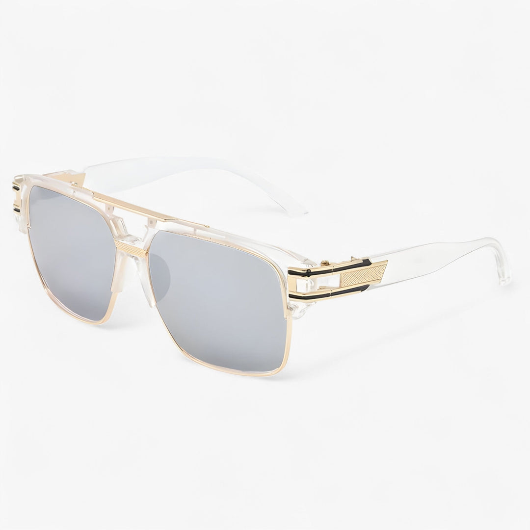 Retro style unisex mirrored sunglasses, lightweight design ideal for travel and summer adventures.