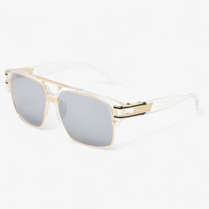Retro style unisex mirrored sunglasses, lightweight design ideal for travel and summer adventures.