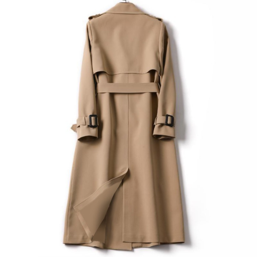 Stylish ladies double-breasted trench coat, a versatile classic for timeless fashion.