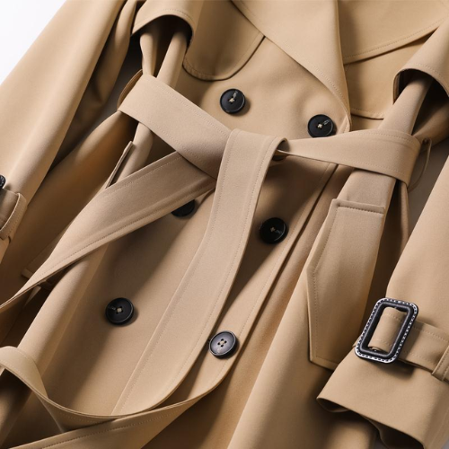 Timeless classic women's trench coat, double-breasted for versatile spring & fall style.
