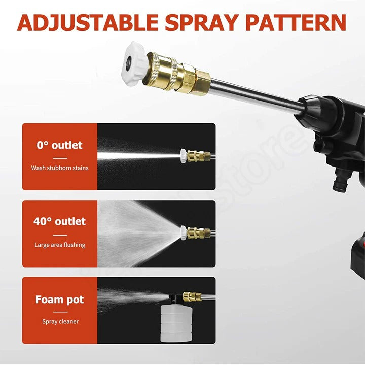 Cordless high pressure washer, portable and lightweight, ideal for outdoor cleaning and vehicle washing with strong water out
