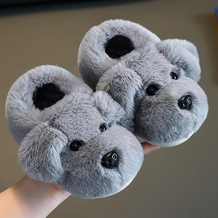 Plush children's puppy slippers for ultimate cozy comfort. Non-slip indoor/outdoor footwear for active kids.