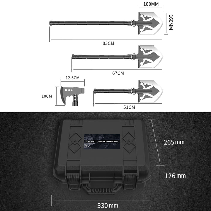 25-in-1 Survival Multi-Tool Shovel Kit for Outdoor Adventures