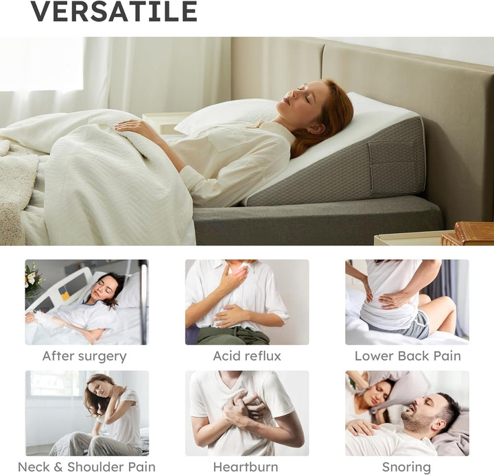 Deluxe Memory Foam Wedge Pillow for Enhanced Comfort - Lexians
