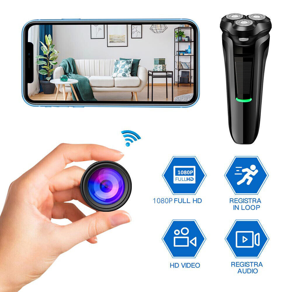 Discreet WiFi mini camera razor with 1080P HD and remote monitoring for hidden security.