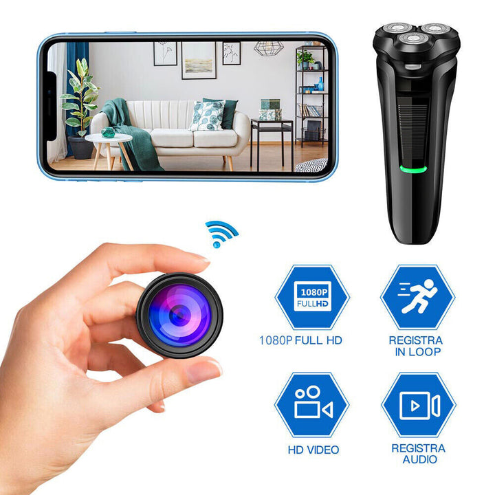 Discreet WiFi mini camera razor with 1080P HD and remote monitoring for hidden security.