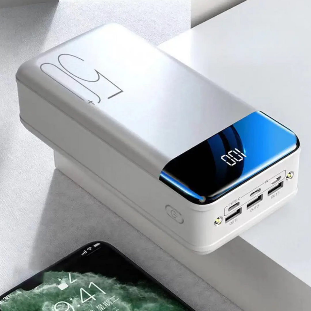 Reliable 50000mAh high-capacity power bank, crucial emergency backup for all your devices.