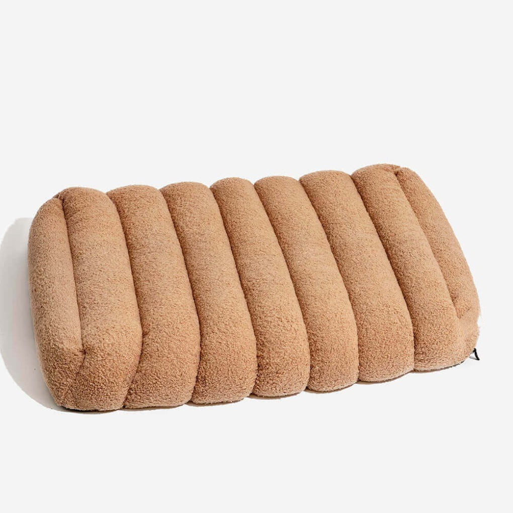 Creamy large flat dog bed, super soft and washable for cozy comfort. Ideal durable pet bed for big dogs.