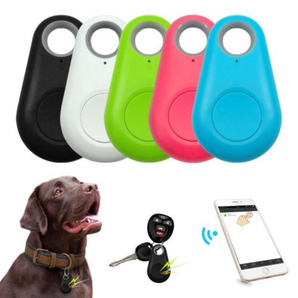 Smart pet GPS tracker tag, securely attached to a collar, for monitoring dog & cat location & activity.