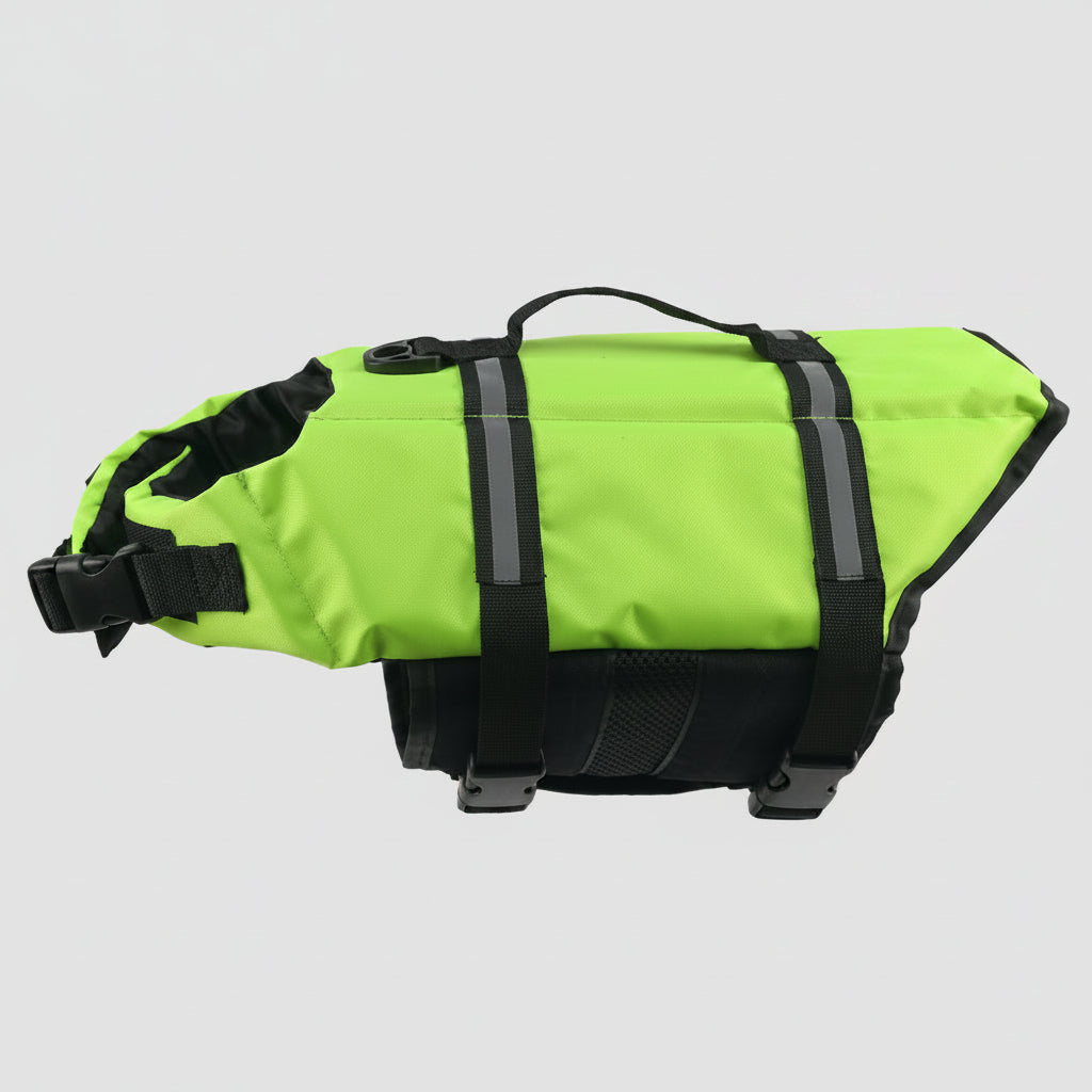 Active dog life vest with buoyant design, providing safety & comfort for water sports. Perfect for swimming dogs.