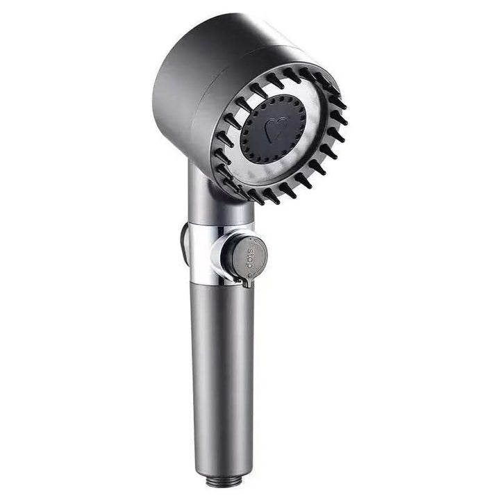 Modern design water filter shower head for superior bathroom decor. Provides filtered water for healthier skin & hair.