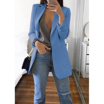 Classic elegant women's tailored blazer, perfect for sophisticated style in professional settings.