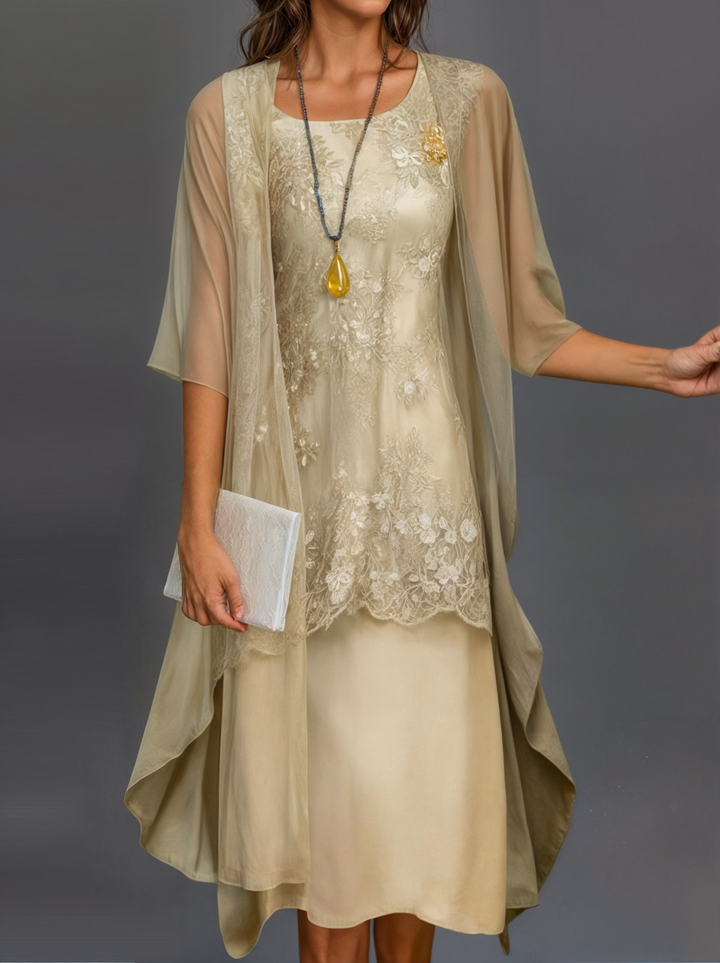 Chic women's floral print A-line dress, short sleeves, elegant knee-length for summer.
