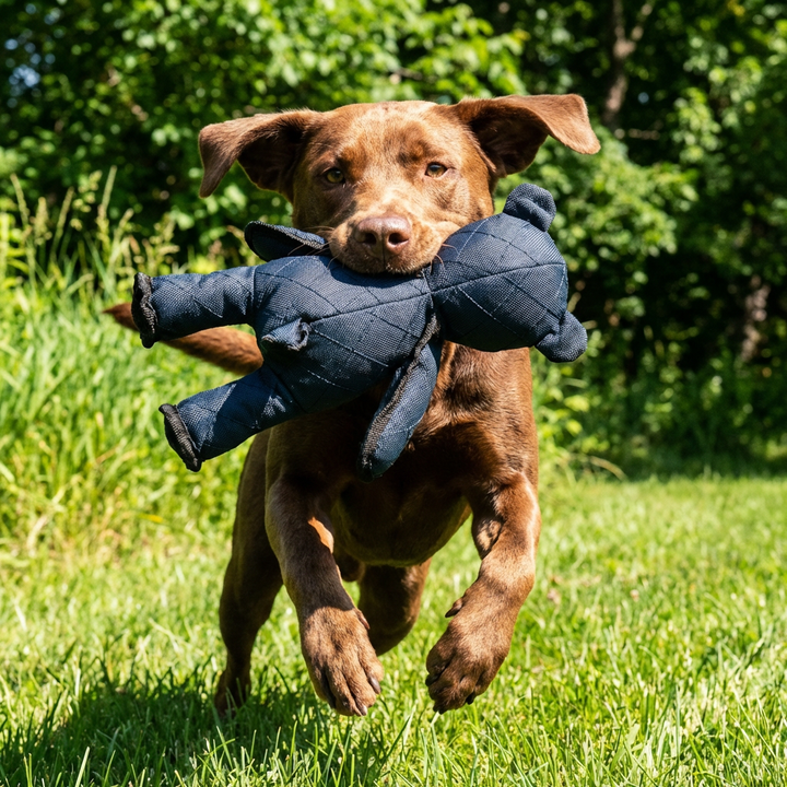 Interactive bear dog toy, perfect for aggressive chewers. Tough, squeaky, and durable for long-lasting fun.