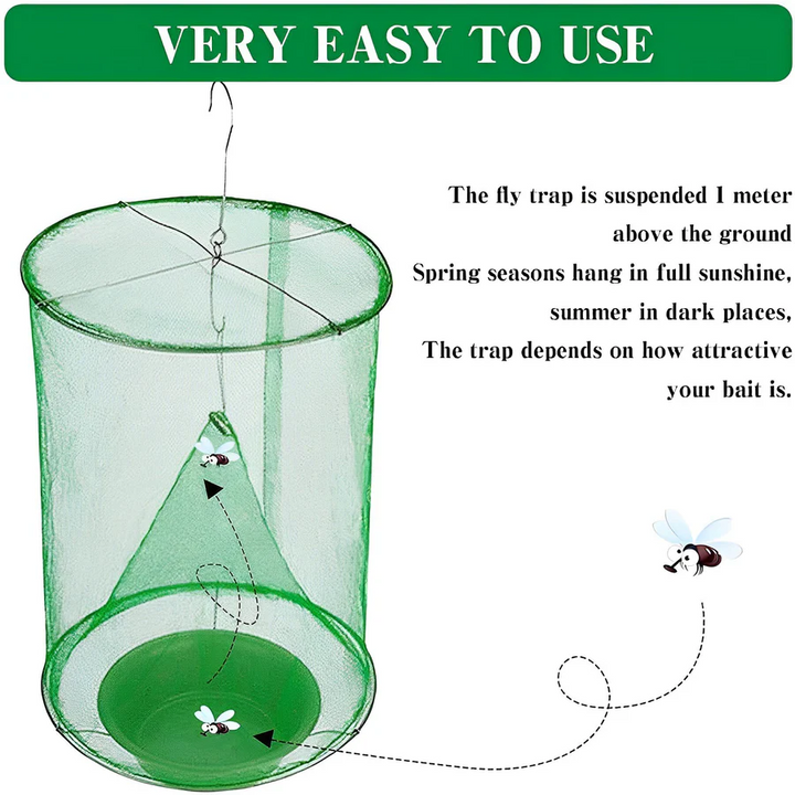 Durable outdoor fly trap, an effective bug catcher for pest control around homes and farms. Eco-friendly solution.
