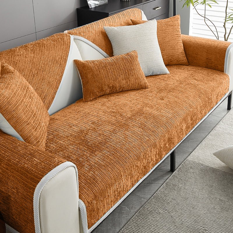 Elegant Chenille Striped Anti - Scratch Couch Cover for Living Room - Lexians