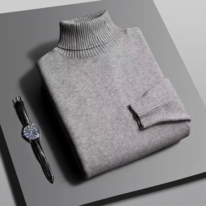 Women's classic style turtleneck knit sweater, an elegant and warm layering piece for chilly weather.