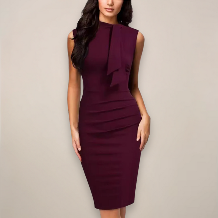 Elegant sleeveless midi dress for women, perfect for summer office or party wear, versatile fashion.