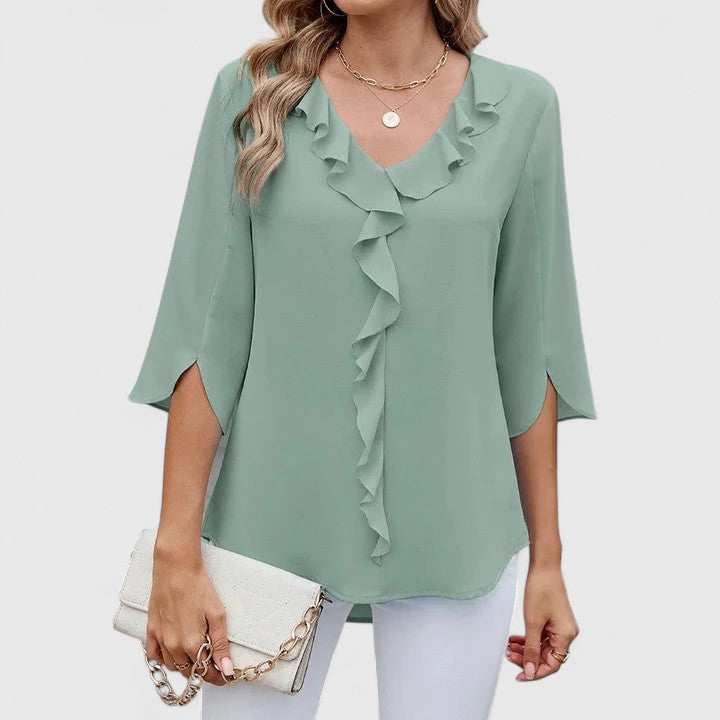 Classic style women's blouse, an elegant & versatile top for professional office wear or chic everyday fashion.