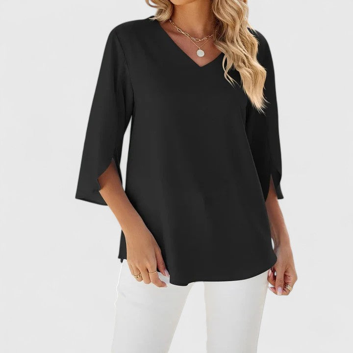 Elegant women's blouse; classic fashion top, perfect for versatile sophisticated office wear & casual chic.