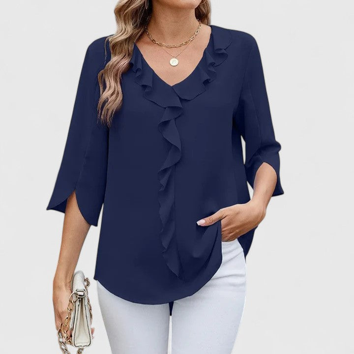 Versatile women's elegant blouse, a classic style fashion top suitable for office wear & casual chic outfits.