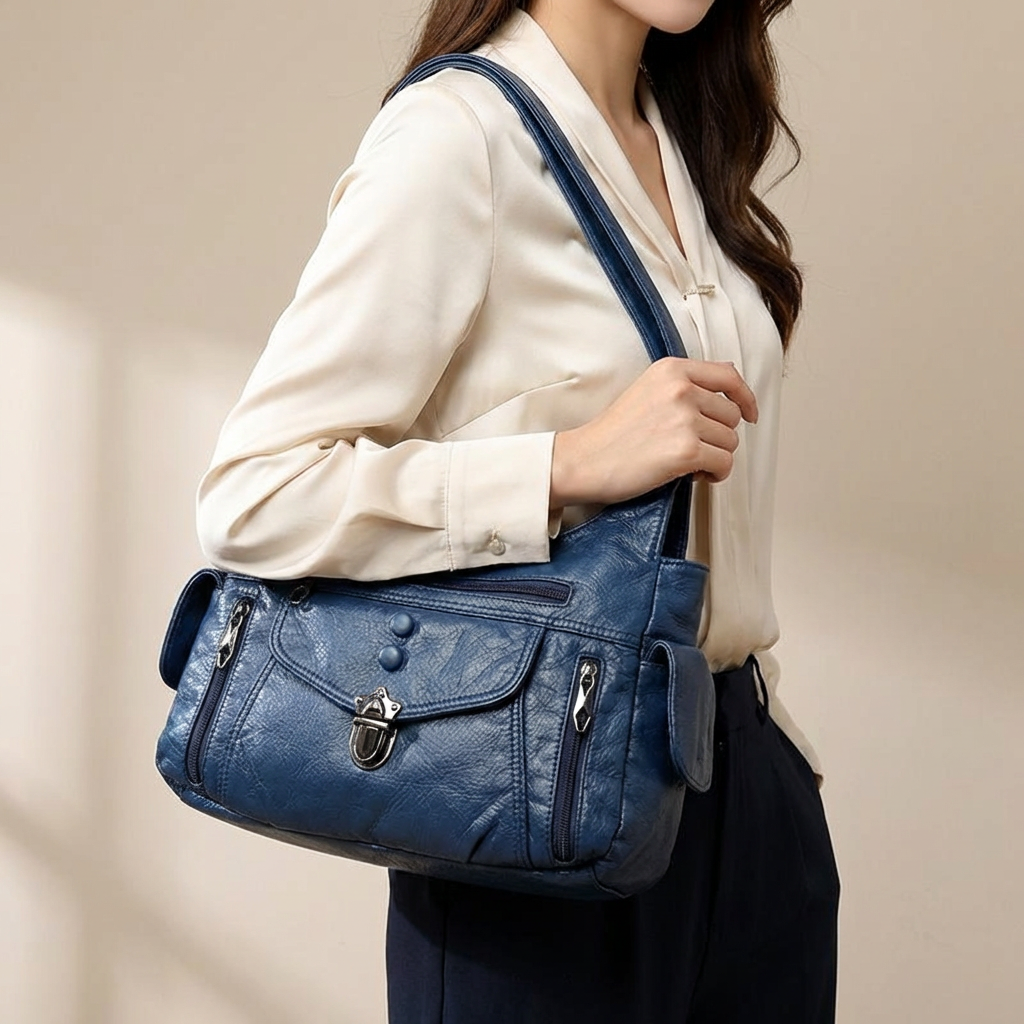 Sophisticated women's shoulder bag, faux leather with durable straps, perfect for any outfit.