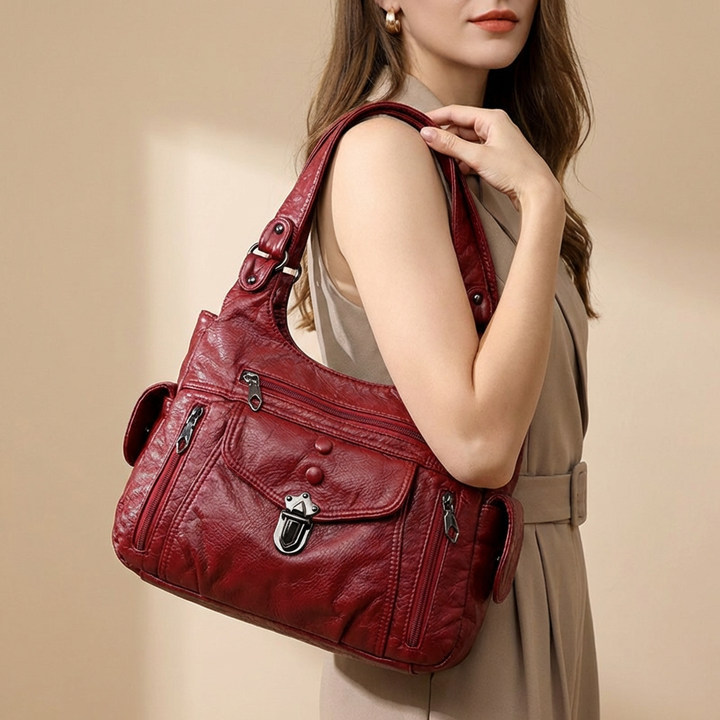 Women's versatile faux leather tote bag with ample space for essentials, a timeless piece.