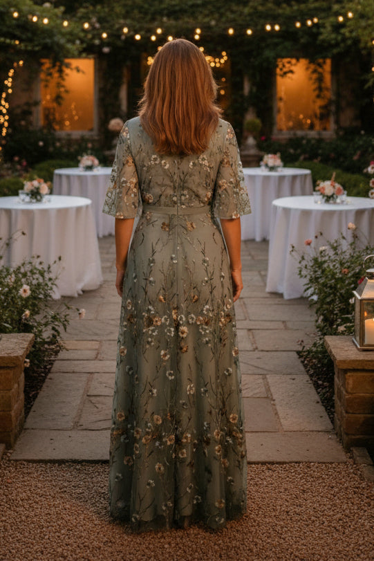 Flowy, comfortable women's long floral maxi dress, offering effortless elegant style for versatile wear day or night.