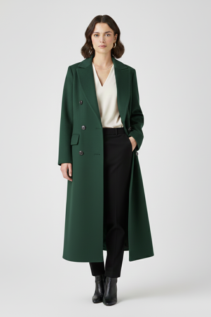 Premium women's button lapel coat, comfortable and elegant winter outerwear.