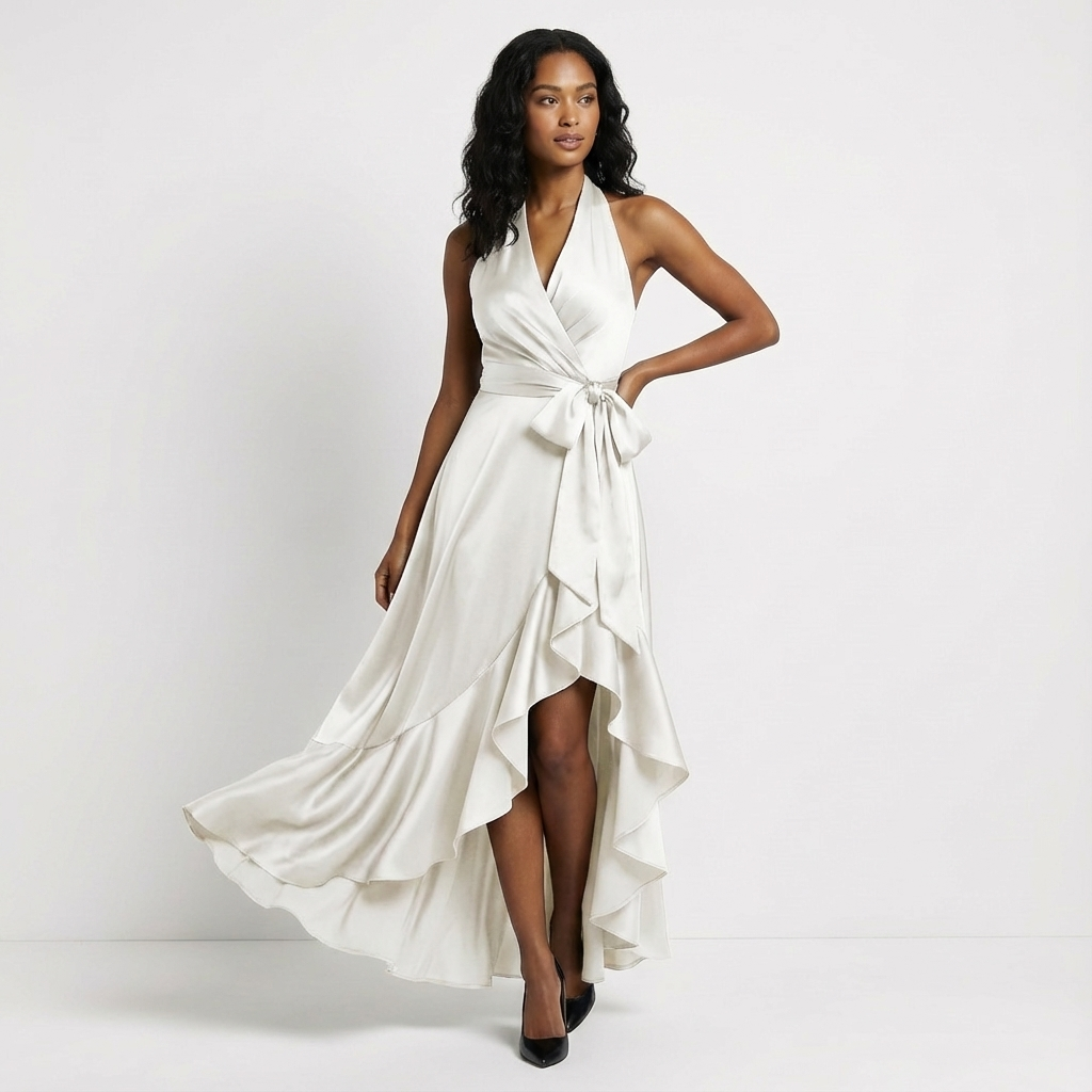 Elegant long formal party dress for women, ideal for weddings, galas, or special evening occasions.