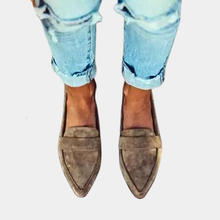 Classic women's pointed-toe loafers, slip-on design for comfortable and effortless style.