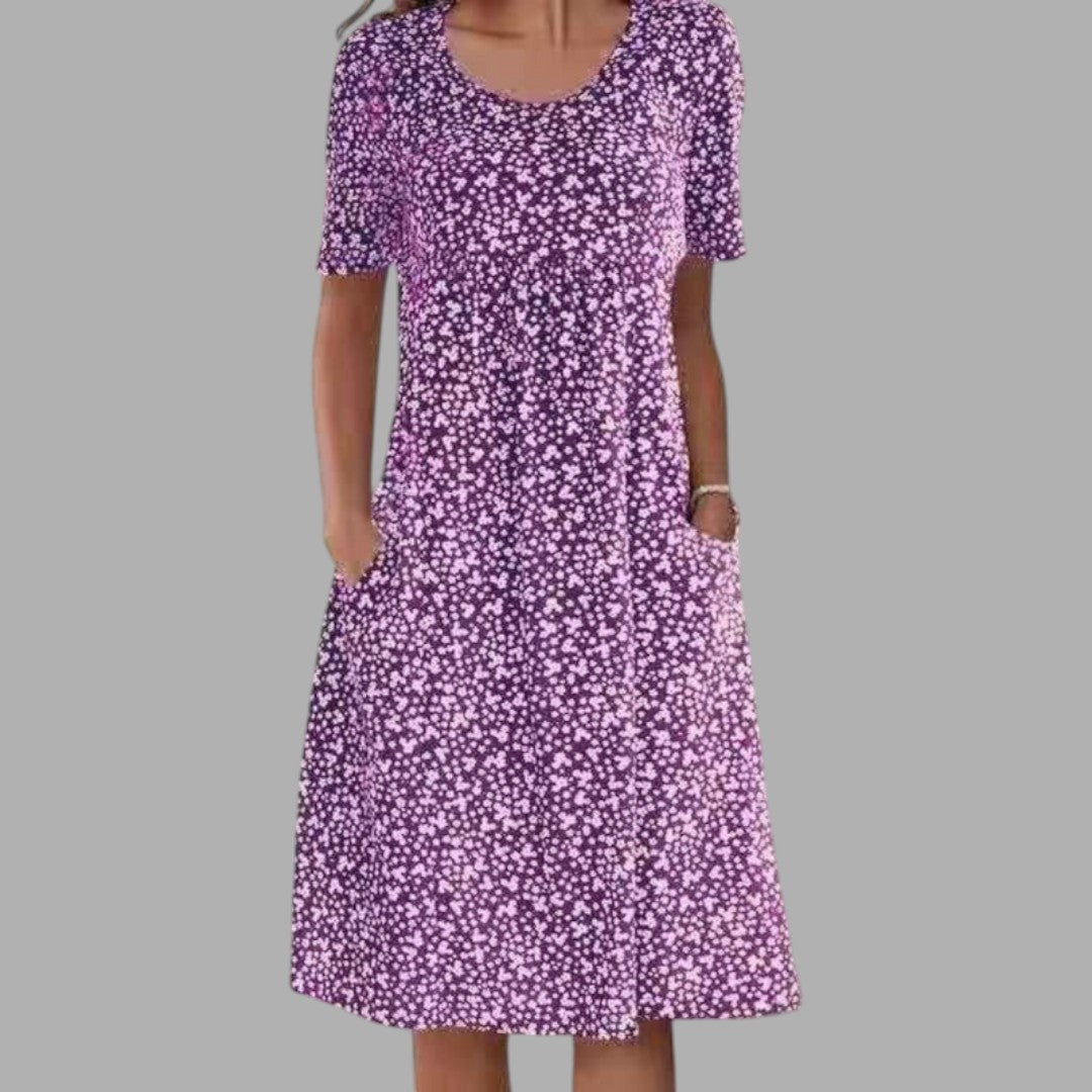 Comfortable & chic women's elegant printed midi dress. Flattering regular fit for any occasion.