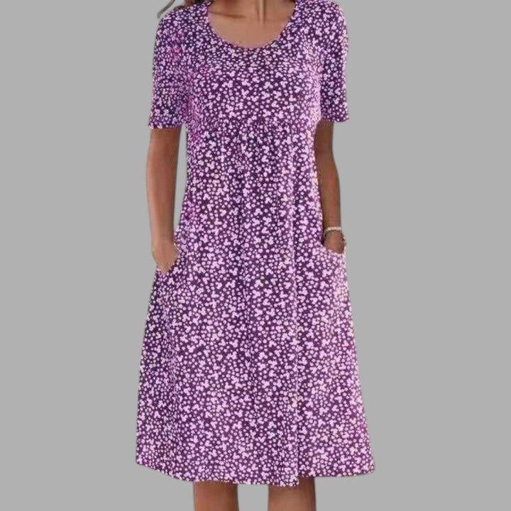 Comfortable & chic women's elegant printed midi dress. Flattering regular fit for any occasion.