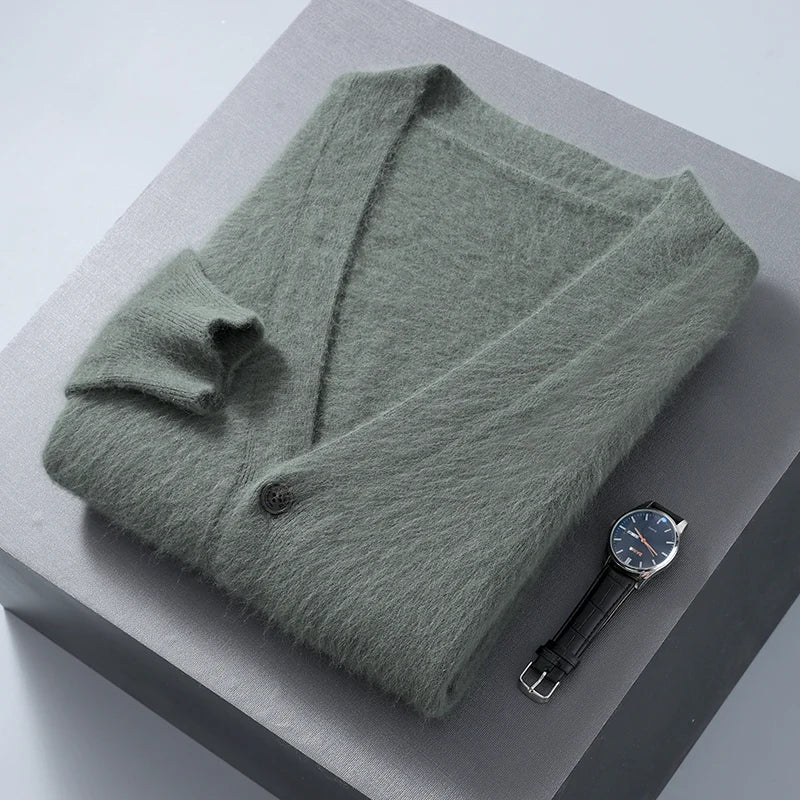 Lightweight women's cashmere V-neck cardigan, ideal for sophisticated everyday wear.