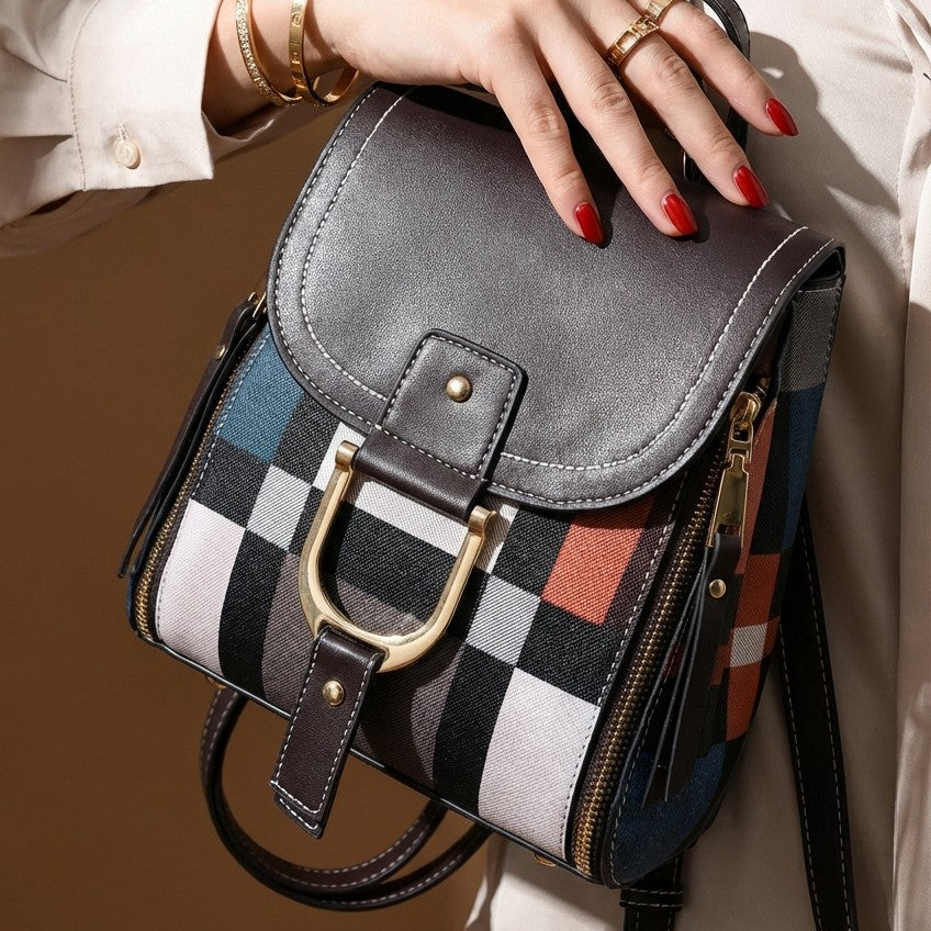 Sophisticated gray women's shoulder bag, stylish crossbody handbag accessory