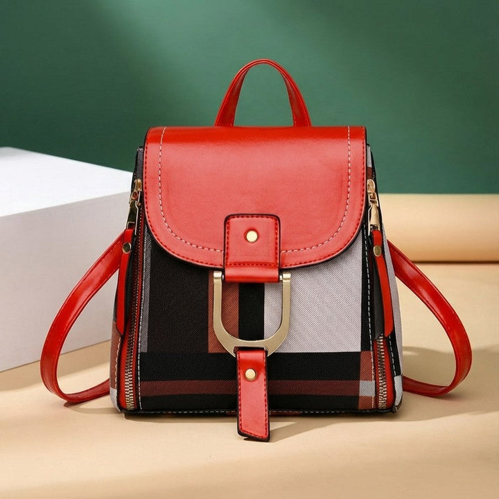 Women's elegant red crossbody bag, featuring a sleek design and adjustable strap