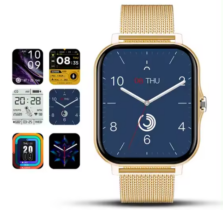 Modern women's smartwatch, an ideal gift for her, blending style, health tracking, and connectivity.