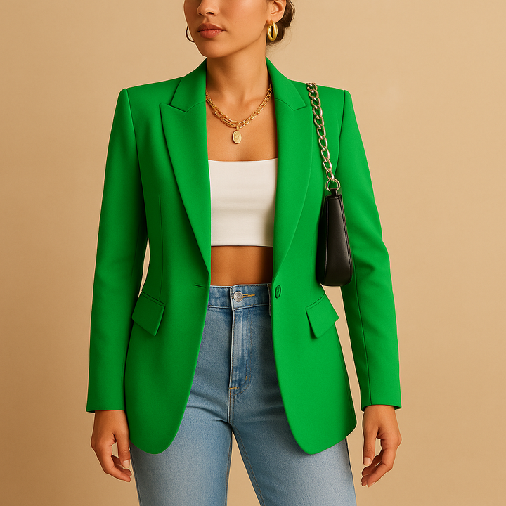 Elegant women's tailored blazer, perfect for professional office attire, business casual, or smart evening looks.