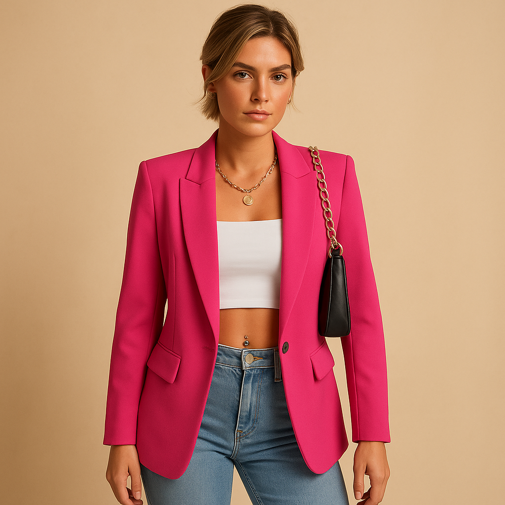 Precisely tailored women's jacket, a chic and versatile blazer for business meetings, formal events, or daily office wear.