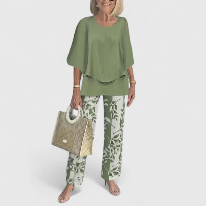 Chic women's matching co-ord set, versatile for casual or dressy occasions.