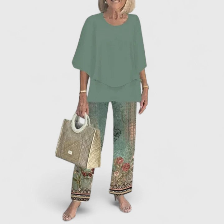 Stylish women's co-ord outfit, an elegant matching set for versatile fashion.