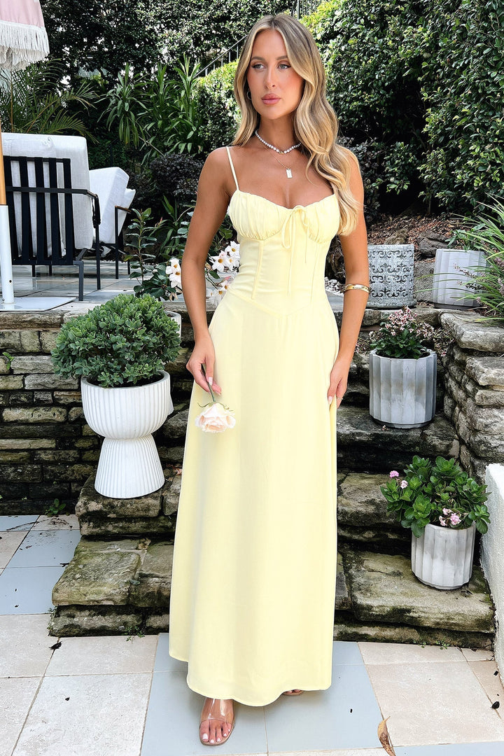 Elegant women's wrap maxi dress, perfect for evening events & wedding guests.