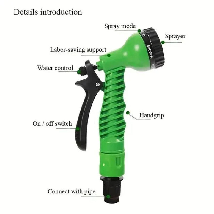 Durable outdoor expandable hose with high pressure for effective yard & home cleaning. Kink-free and flexible.
