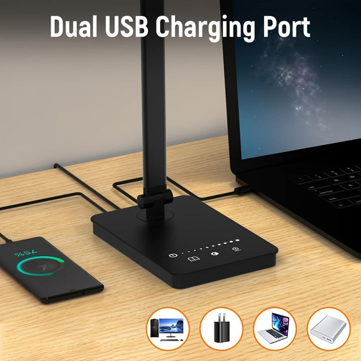 Versatile LED desk light, perfect for office, study, or bedroom, with adjustable light modes.