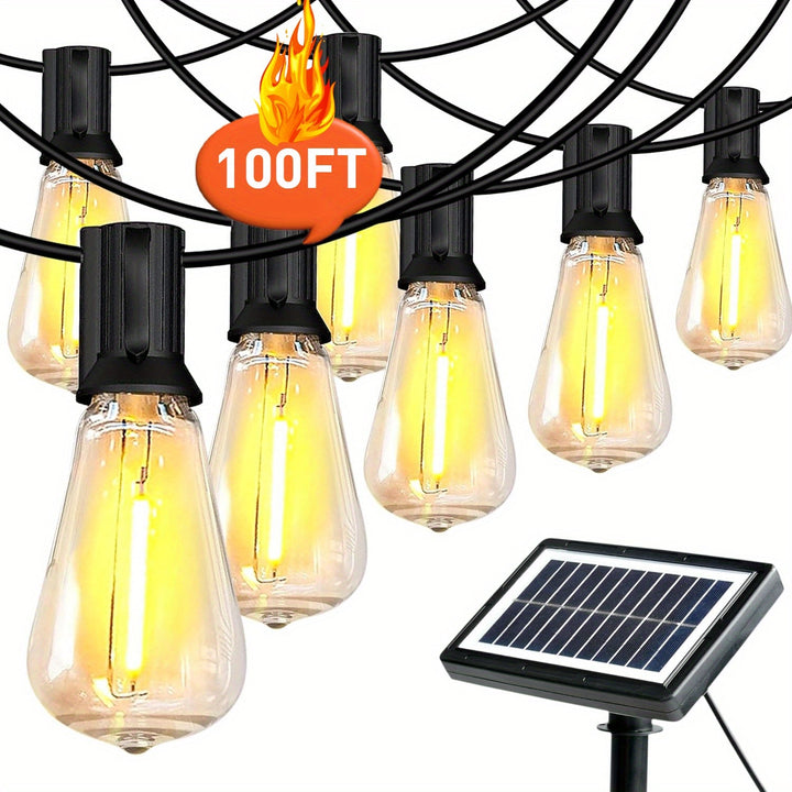 Charming backyard string lights: Solar-powered LEDs create a magical outdoor atmosphere.