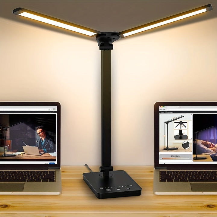 Unisex LED desk lamp, touch control, adjustable brightness. Ideal for office, reading, & studying.