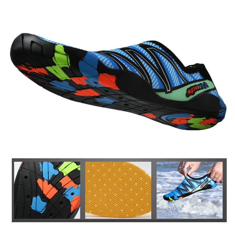 Quick-dry AquaFlex water shoes for swimming, surfing, and outdoor adventures. Non-slip design.