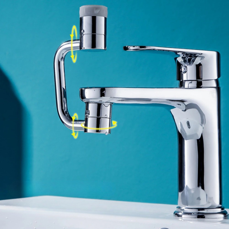 Stainless steel 1080° rotating faucet sprayer for kitchen sink, flexible water aerator nozzle for easy cleaning.