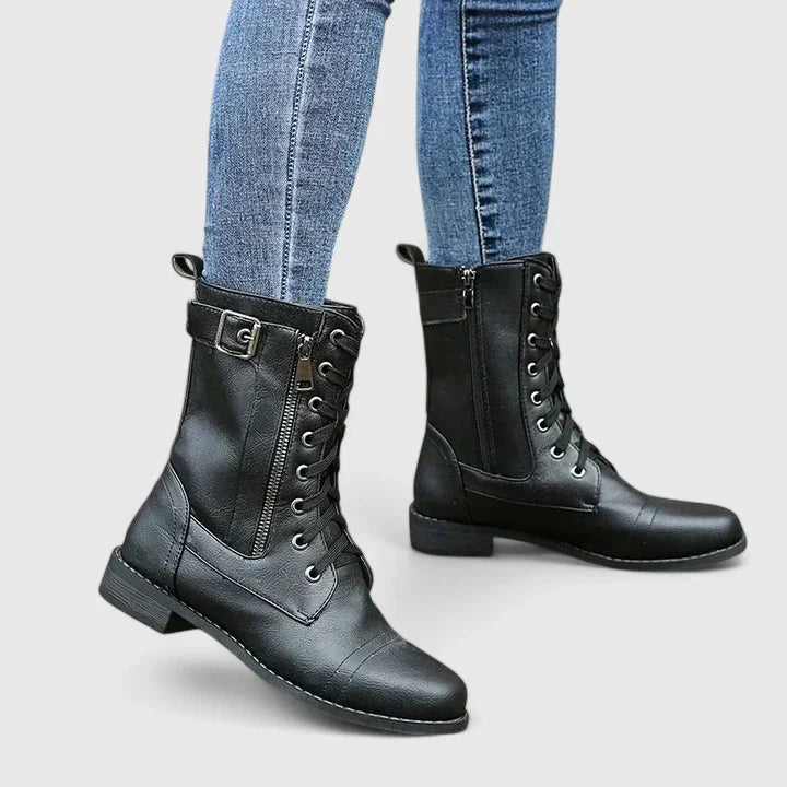 Fiona lace-up women's ankle boots with side zip in light brown - casual spring/summer boots by Ash New York